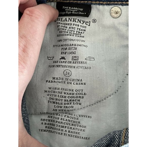 Blank NYC The Barrow Vintage High Rise Shorts Distressed Size 24 Medium Wash - Picture 6 of 10